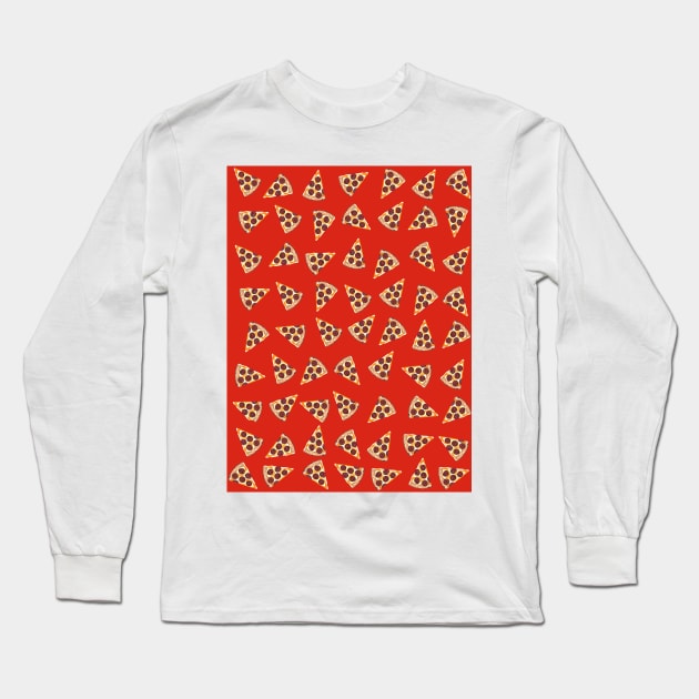 PIZZA Slice Red Long Sleeve T-Shirt by SartorisArt1